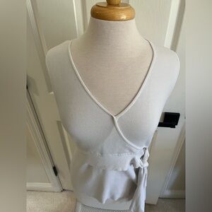 Ann Taylor Loft Sleeveless V-Neck Knit Dress in Cream